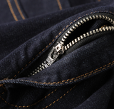 Pantalones vaqueros casuales de rayas laterales finos para hombre