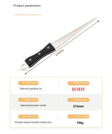 Afilador de cuchillos de diamante, acero de afilar, superficie curva para cuchillos, tijeras, piedra de afilar, herramienta de cocina