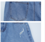 Vaqueros rectos holgados para hombre con rotos en las rodillas de estilo rufián