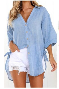 Camisa larga con lazos en los laterales