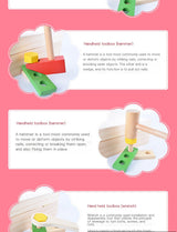 Kit de caja de herramientas de madera para niños