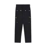 Vaqueros rectos retro con botones y cremallera para hombre