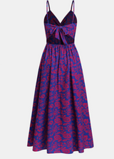 Malva: Vestido con falda larga informal de cintura alta con tirantes para mujer