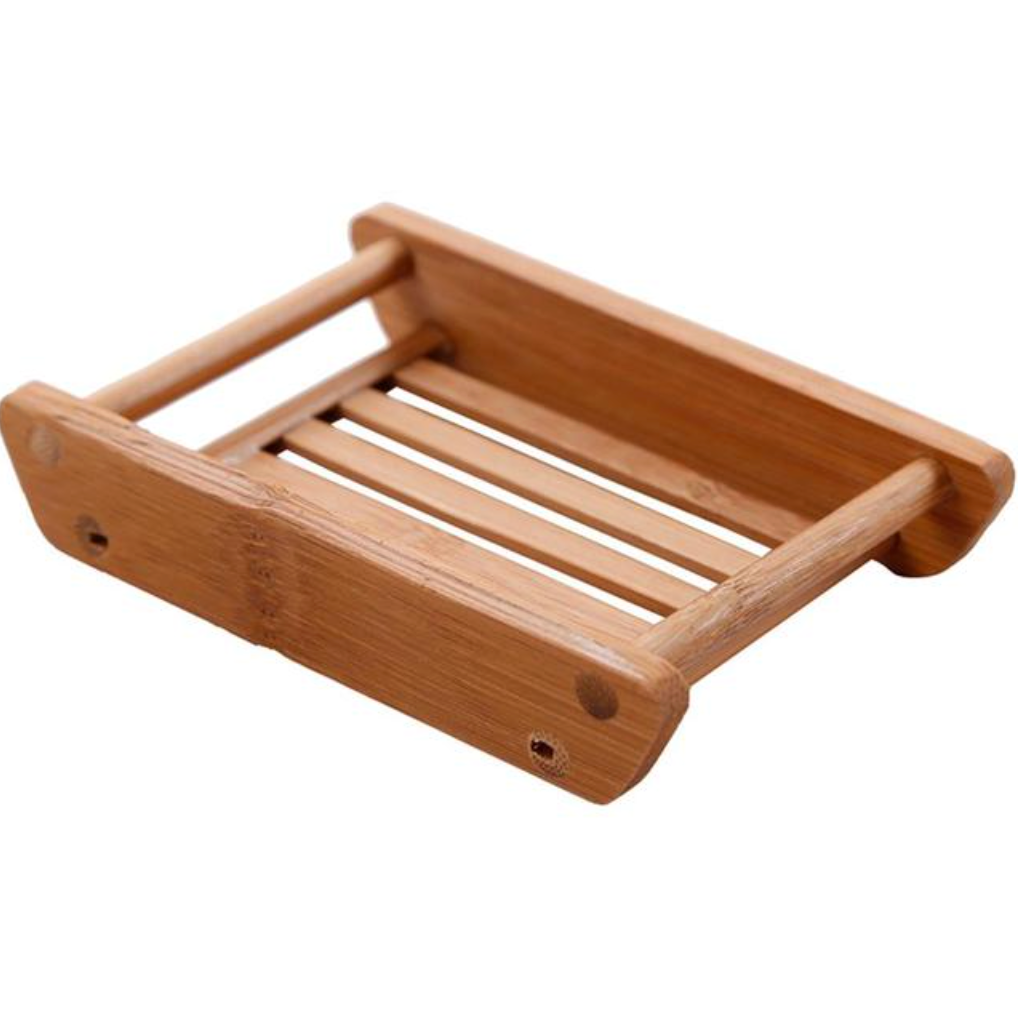 Caja de jabón portátil con drenaje de bambú