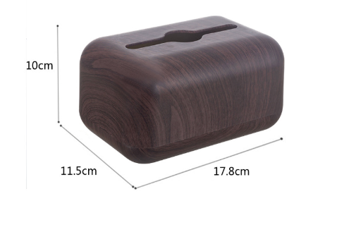 Caja para Pañuelos de Escritorio con Diseño de Grano de Madera de Nogal