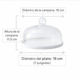 Bandeja para Pastel con Cúpula de Vidrio Estilo Europeo