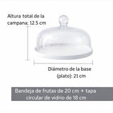 Bandeja para Pastel con Cúpula de Vidrio Estilo Europeo