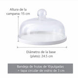 Bandeja para Pastel con Cúpula de Vidrio Estilo Europeo