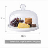 Bandeja para Pastel con Cúpula de Vidrio Estilo Europeo