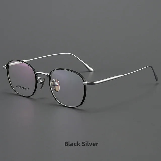 Armazón Retro Redondo de Titanio Puro – Ligeros para Hombre