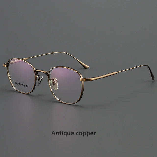 Armazón Retro Redondo de Titanio Puro – Ligeros para Hombre