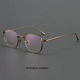 Armazón Retro Redondo de Titanio Puro – Ligeros para Hombre