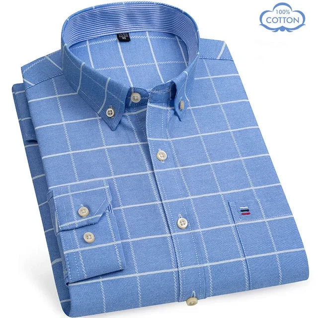 https://ae01.alicdn.com/kf/S85115304b5134666a1fb4861e4a3672dl/Men-Oxford-Fashion-100-Cotton-Long-Sleeve-Casual-Slim-Solid-Color-Plaid-Print-Stripe-Formal-Dress.jpg_640x640.jpg