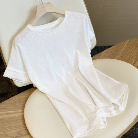 https://ae01.alicdn.com/kf/S7265830ba0044e18b1cf184bb96ea18fw/Minimalist-Crew-Neck-Cotton-Linen-Tees-Tops-Women-Short-Sleeve-Light-Weight-T-Shirt-M-L.jpg