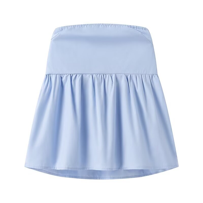 Top de tubo con hombros descubiertos y volantes sin tirantes