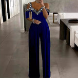 Mono de lentejuelas con hombros descubiertos para mujer