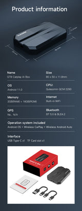 Carplay Android Box versión simple con Android Auto 11