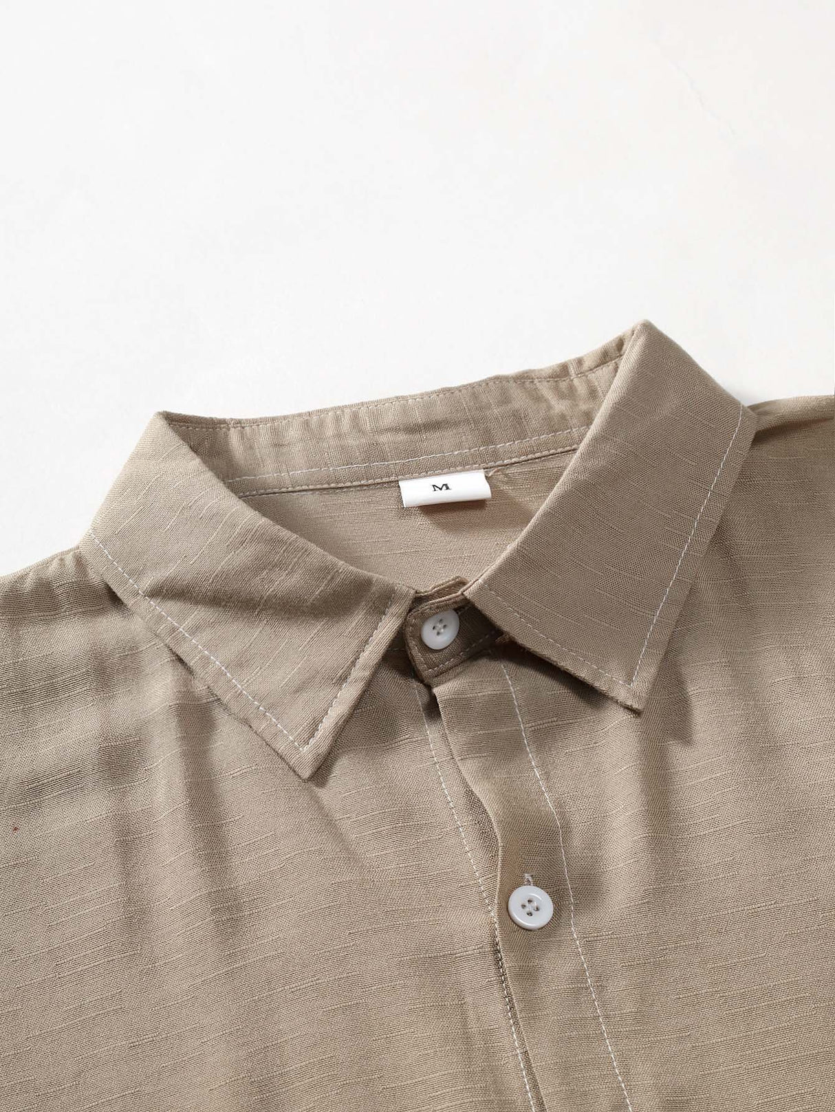 Calma: Camisa de Manga Corta & Cuello de Solapa