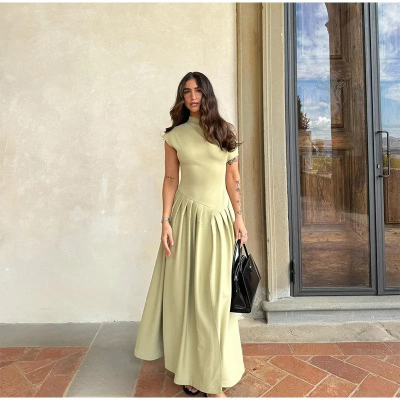 Vesper: Vestido largo pegado con falda suelta