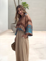 ALESSIA: Conjunto Comfy de Blusa y Pantalón Palazzo