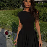 Vestido largo pegado con falda suelta