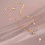 Collar de Mariposa con Perla (Cobre Galvanizado) Estilo Elegante