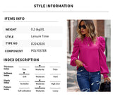 Camisa informal elegante de color liso para mujer