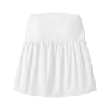 Top de tubo con hombros descubiertos y volantes sin tirantes