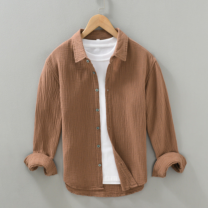 Camisa de algodón para hombre de hilo natural