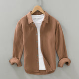 Camisa de algodón para hombre de hilo natural