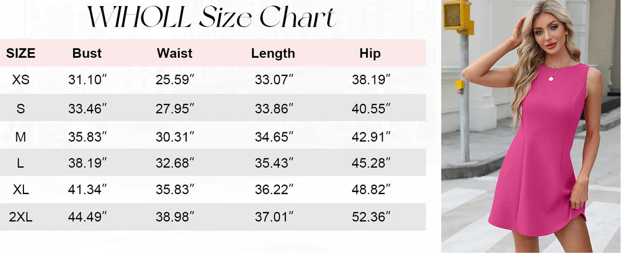 Minivestido sin mangas con cuello redondo