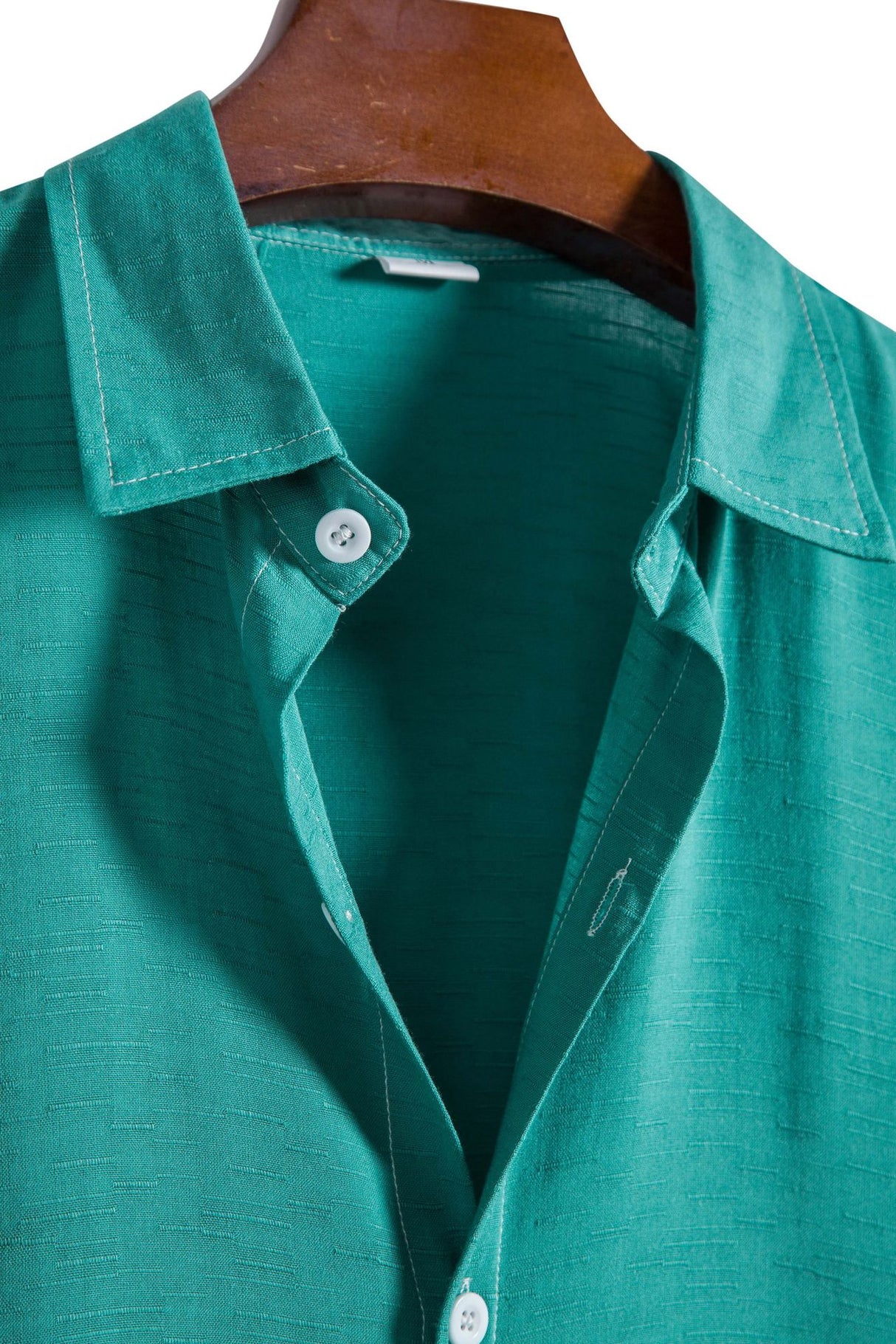 Calma: Camisa de Manga Corta & Cuello de Solapa