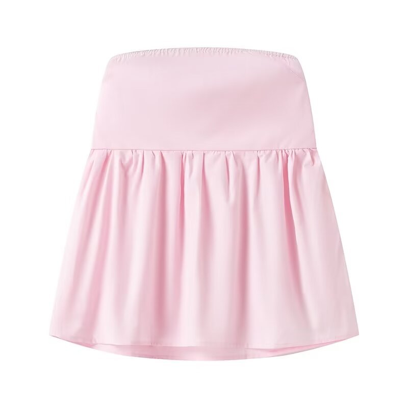 Top de tubo con hombros descubiertos y volantes sin tirantes