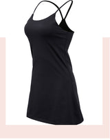 Cleo: Vestido de tenis deportivo sin mangas para mujer con sujetador incorporado