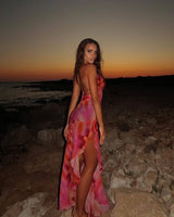 Iris: Vestido halter estampado