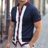 Suéter polo informal de talla grande para hombre