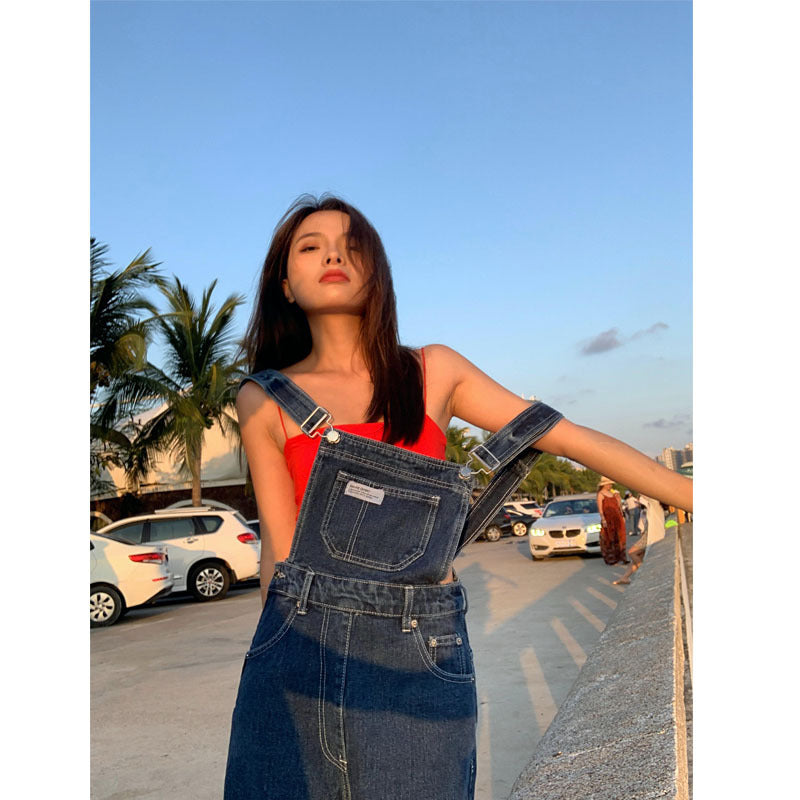 Pantalones anchos de pierna alta, holgados, estilo retro, de color azul fino