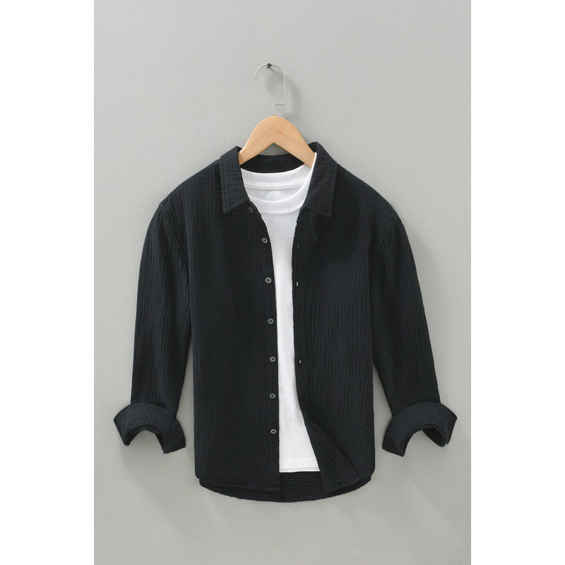 Camisa de algodón para hombre de hilo natural