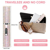 Plancha y rizador eléctrico 2 en 1 inalámbrico USB con diseño diamante