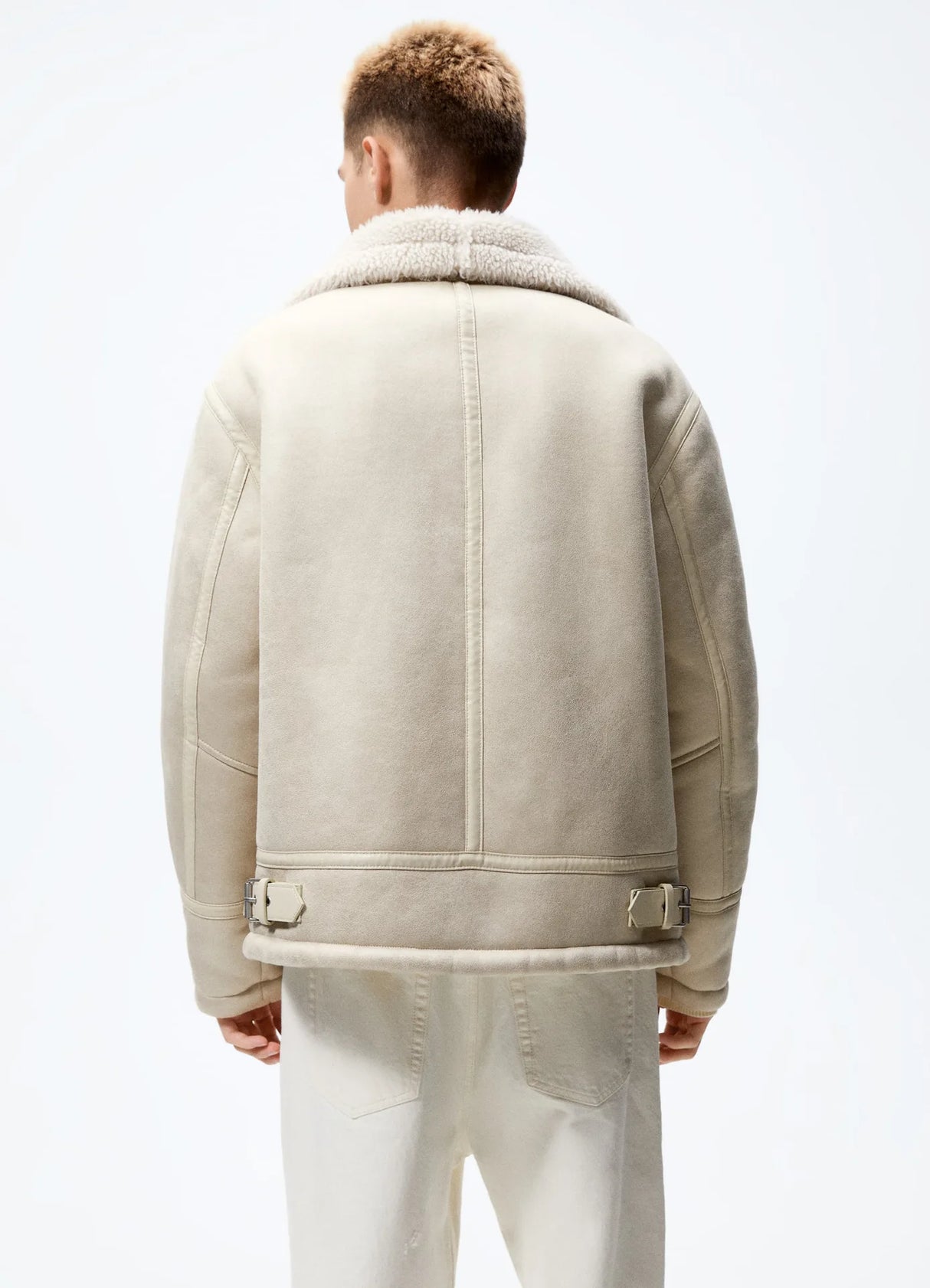 Cresta: Chaqueta de piel sintética de cachemira para hombre