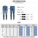 Pantalones vaqueros ajustados con agujeros y costuras rasgadas para hombre, diseño de moda, informales, con cremallera y agujeros