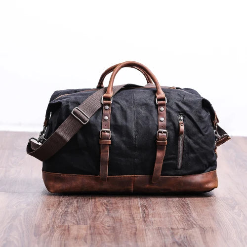 Odisea Rústica: Maleta de Viaje Duffel de Lona Encerada