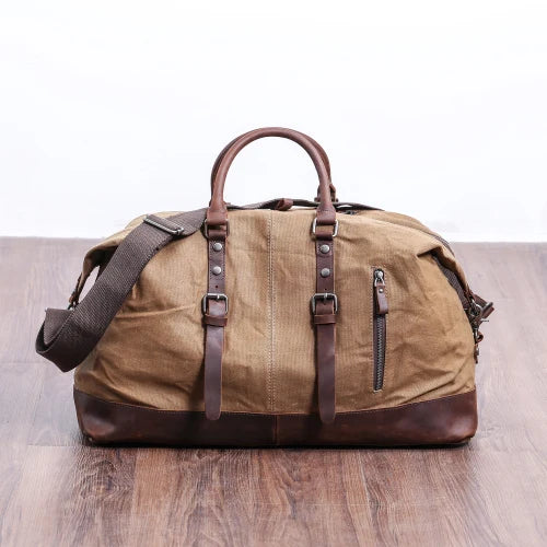 Odisea Rústica: Maleta de Viaje Duffel de Lona Encerada