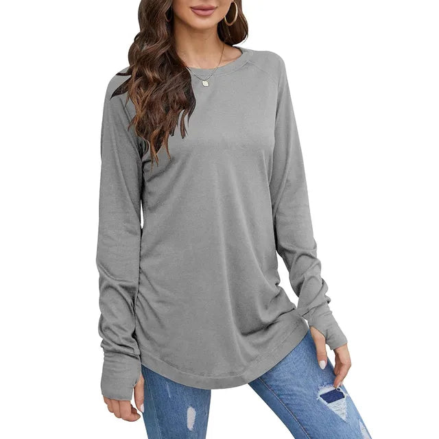 https://ae01.alicdn.com/kf/S1a320ec5230e465298117b1e8b4a198e0/Women-s-Solid-Round-Neck-Loose-Long-Sleeve-Medium-Length-Leaky-Thumb-T-shirt-Top.jpg_640x640.jpg