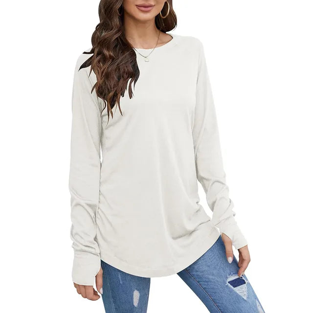 https://ae01.alicdn.com/kf/Sc88504eedb1f4f07990f2b316b9c47a2v/Women-s-Solid-Round-Neck-Loose-Long-Sleeve-Medium-Length-Leaky-Thumb-T-shirt-Top.jpg_640x640.jpg