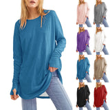 https://ae01.alicdn.com/kf/Sb8c54e2da683439cadbd9a6a2616b2f9Q/Women-s-Solid-Round-Neck-Loose-Long-Sleeve-Medium-Length-Leaky-Thumb-T-shirt-Top.jpg