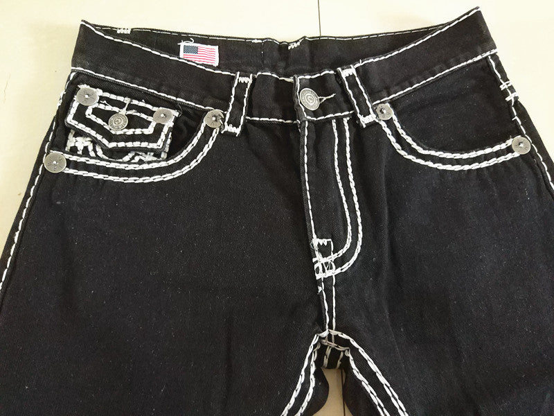 Vaqueros blancos de corte grueso de Trendy Rock para hombre