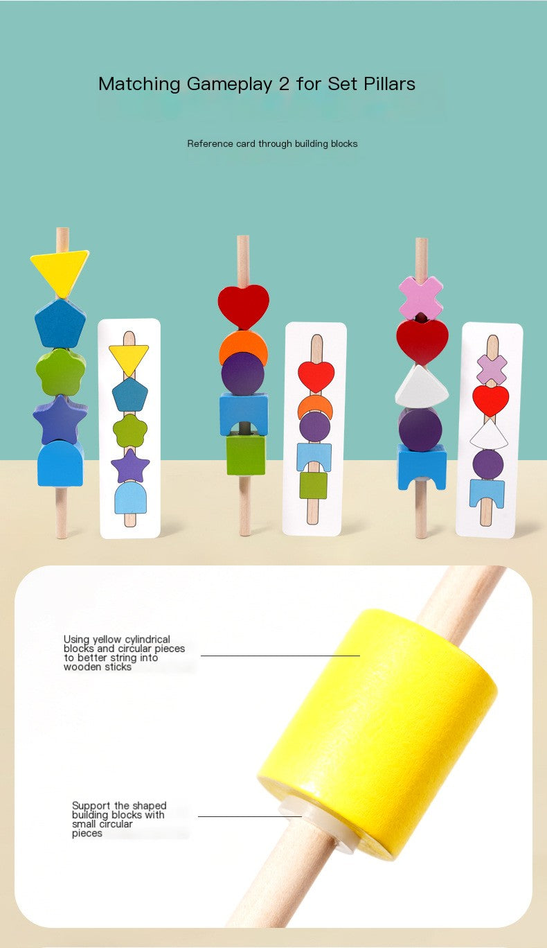 Bloques de construcción de madera para la primera infancia, percepción de formas y coordinación ojo-mano para niños de la iluminación.