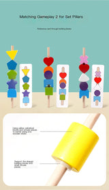 Bloques de construcción de madera para la primera infancia, percepción de formas y coordinación ojo-mano para niños de la iluminación.