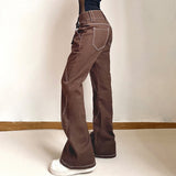 Pantalones vaqueros rectos y ajustados de cintura alta para mujer